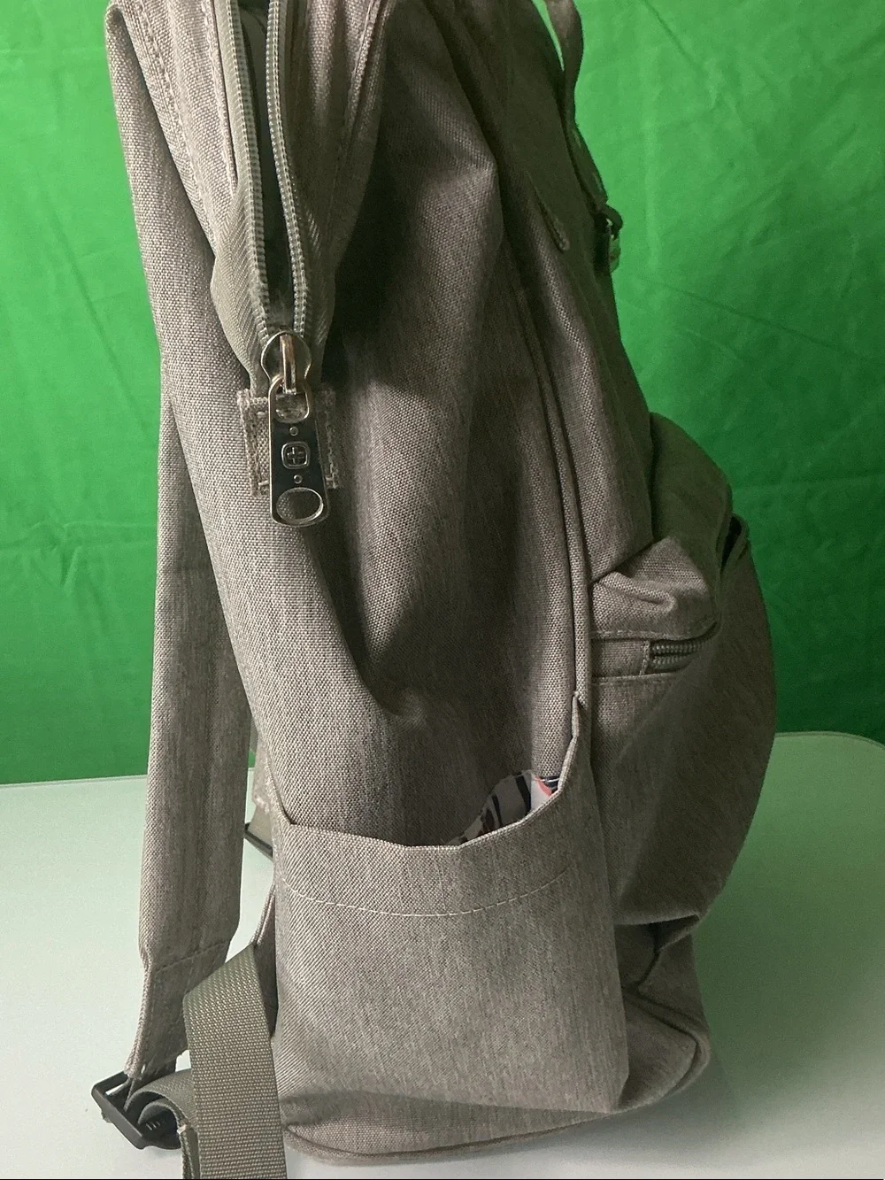 SWISSGEAR Grey Canvas Travel Backpack Doctor Style Top Wide Frame DIAPER BAG